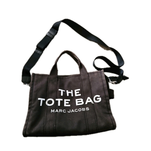 Marc Jacobs Black The Medium Everyday Minimalist Designer Canvas Tote Bag - Picture 3 of 13